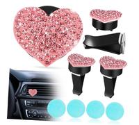 Alipis 4 Pcs Heart-Shaped Car Air Freshener Vent Clips Cute Bling Car Accessories for Women Scented Aromatherapy Diffuser Clips Decor
