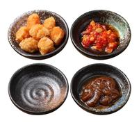 Alipis 4-piece Japanese Ceramic Dipping Bowls - Assorted Colors Small Sauce Dishes for Soy, Sushi & Wasabi - Artisanal Appetizer Plates for Home Dining & Party Serving