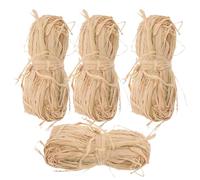 Alipis 4 Pieces Natural Raffia Ribbon Bundles for Crafts Straw Bale Wrapping and Floral Bouquet Packaging DIY Craft Straw Yarn for Garden Decoration