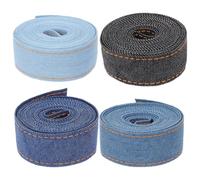 Alipis 4 Rolls of Denim Crafting Ribbon for DIY Sewing and Packaging, Multi-Function Versatile Ribbon Stylish Flair and Delicate Charming Look, for Creative Crafts and Gift Wrapping