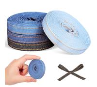Alipis 4 Rolls of Denim Ribbon 10mm Width for Bow Making and Gift Wrapping, Multi-Function Reliable Sewing Material Stylish Colour Design, for Handmade Accessories and Craft Projects
