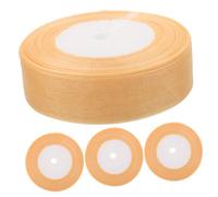 Alipis 4 Rolls Sheer Tulle Ribbon for Wrapping and Bouquet Decoration Transparent Yarn Ribbon for Wedding Chair Sash Birthday Party Favor and DIY Crafting Material Light Gold Yards