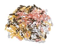 Alipis 400Pcs Glue on Bails Jewelry Pendant Charm Set, Flat Oval and Round Alloy Rings, Multi-Color 4X100Pcs for DIY Necklace Earring Crafting in Jewelry Making