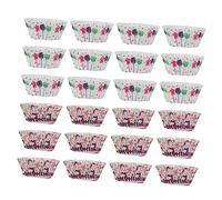 Alipis 400Pcs Heat Resistant Christmas Paper Baking Cups Disposable Greaseproof Cupcake Liners for Holiday Parties Birthday Gatherings Festive Cake Wrappers with Bell and Snowman Designs