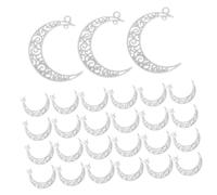 Alipis 40pcs Crescent Moon Pendant Charms Hollow Alloy Jewelry Findings for DIY Earrings Necklaces Bracelets Zinc Half Moon Charms with Detailed Texture for Creative Jewelry Making