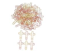 Alipis 40pcs Metal Cross Paper Clips, Gold and Rose Gold Bible Bookmark Clips, Office and School Stationery for Bible Study and Journaling