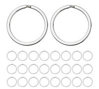 Alipis 40pcs Metal Key Rings for Keys Organization Securely Closed Silver Circle Rings for DIY Crafts