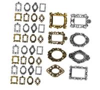 Alipis 40Pcs Mini Metal Nail Art Photo Frames Vintage Baroque Oval and Picture Frame Decorations for Small Landscape and DIY Nail Design