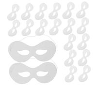 Alipis 40pcs White Paper Craft Masks with Elastic Ropes for Paintable DIY Blank Masks for Creative Art Projects Cosplay Halloween Parties Classroom Activities and Group Entertainment