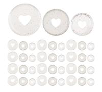 Alipis 45pcs Plastic Heart Binder Discs Set with Glitter Sequin, Mushroom Hole Loose Leaf Planner Rings 24/28/35mm for Scrapbook Journal Binding and DIY Notebook Expansion in UK