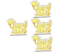 Alipis 4pcs 2024 Graduation Party Favors Class of 2024 Easy to Carry and Store Wooden Desktop Decor