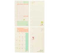 Alipis 4Pcs A6 Loose Leaf Binder Paper Refill Set with Monthly Weekly Daily Blank Pages, Professional English Notebook Papers for Daily Planner Organizer, Portable Note Accessories for