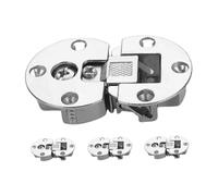Alipis 4pcs Adjustable Hidden Cabinet Door Hinges Large Silver Concealed Flush Hinges for Kitchen Cabinets Space Efficient Table Hardware Modern Home and Office Use