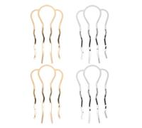 Alipis 4pcs Alloy Hairpins: Women Bun Holder Hair Forks - Vintage Chinese-Style Hair Sticks - Metal Side Combs Set - Decorative Hairpin For Women
