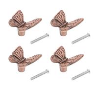 Alipis 4Pcs Antique Copper Butterfly Cabinet Handles Single-Hole Cupboard Door Pulls Decorative Drawer Knobs for Wardrobe and Kitchen Furniture