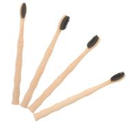 Alipis 4pcs Bamboo Toothbrushes with Soft Bristles for Adults, Gentle Oral Cleaning, Eco-Friendly Bamboo Handle, Suitable for Guest Rooms and Homestays, Safe and Portable Manual