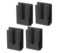 Alipis 4pcs Black Metal Car Mic Holder Clip for Radio Microphone Stable Mount with Fixator for Enhanced Vibration Resistance Quick Access Design for Safe Driving