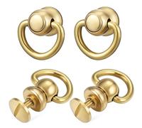 Alipis 4pcs Brass D Rings for Tote Bags Clutch Vintage Elegant Purse Attachment Points Easy Strap Handle Connection for Purse Making