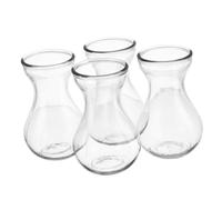 Alipis 4pcs Clear Glass Vases for Centerpieces Hydroponic with Flat Bottom Desktop Flower Pots for Home Office Balcony Garden Decoration