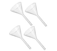 Alipis 4pcs Clear Scientific Glass Funnels Wide Mouth with Short Stem for Laboratory Filtration Chemistry Experiments Oil Lamp Fuel Filling High Transparency for Precise Liquid Transfer