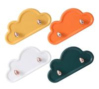 Alipis 4pcs Cloud Shaped Wall Hooks Key Hanging Hook Plastic Sturdy Wall Mounted Space Saving for Towels and Jewelries Suitable for Living Room and Bedroom