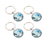 Alipis 4pcs Creative Blue Hummingbird Keychains Lightweight Zinc Alloy Key Rings Adorable and Safe Decorative Pendants for Everyday Use