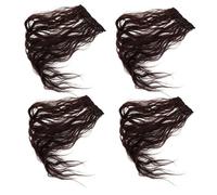Alipis 4pcs Dark Brown Clip-in Wavy Hair Extensions for Women Invisible Volume Hairpieces Synthetic Curly Wig for Everyday Wear and Parties Natural-looking Lightweight Hair Topper