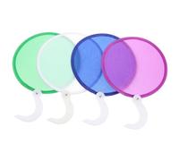 Alipis 4pcs Diy Paper Fans Handheld Folding Fans Portable Mini for Children White Green Navy and Purple