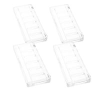 Alipis 4Pcs Empty Eyeshadow Palette with Six Slots and Brush Holder - Refillable Makeup Organizer Tray for Powder Blush Concealer, Travel and Daily Use