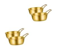Alipis 4pcs Ergonomic Handle Korean Soup Bowls Hot Wine Bowl Stainless Steel Serving Dishes