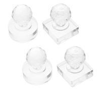 Alipis 4pcs Eyeshadow Pressing Tools Kit with Square 9-grid and 27mm round Crystal Palettes, Reusable Eye Shadow Stamper and Mold Set for Palette Repair and Custom Makeup Application