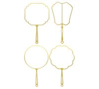 Alipis 4pcs Fan-Shaped Bookmark Frame Hollow Metal Bookmarks Finely Crafted DIY Assembly Decorative Golden Fan Border for Creative Projects DIY Enthusiasts