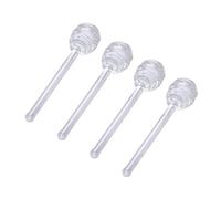 Alipis 4pcs Glass Honey Dipper Honey Stir Stick Stirring Spoons for Coffee Tea Jam Dippers for Mixing
