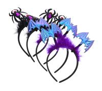 Alipis 4pcs Halloween Costume Headband Soft Plush Spider and Bat Hair Hoop Headdress Flexible Fit for Adults Festive Hair Accessories for Halloween Parties and Cosplay Events