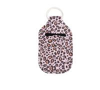 Alipis 4pcs Hand Bottle Covers Leopard Print Neoprene Lip Gloss Cases with Key Rings Travel Toiletries Pouches for Alcohol Hand Sanitiser and Empty Bottles