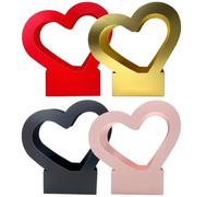 Alipis 4pcs Heart-shaped Flower Wrapping Boxes Handheld Floral Cases for Wedding Birthday Mother Day Romantic Bouquet Packaging with Elegant Pink Red Black Gold Colors