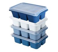 Alipis 4PCS Ice Cube Mold with Lid Plastic Ice Tray for Home Kitchen Making Storage Suitable for Jelly Pudding and Beverage Cooling