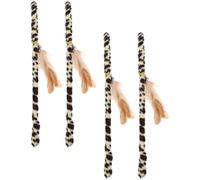 Alipis 4pcs Interactive Cat Teaser with Plume Decoration for Home Cats | Cloth Build, Fine Workmanship, Curiosity Focus, Promotes Exercise, Suitable for PET Cats Indoors