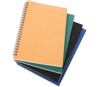 Alipis 4pcs Kraft Paper Notepad Spiral Coil Notebook with Pages in Natural Black Green for Work Planning Diary Writing and Creative Notes