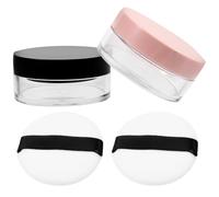 Alipis 4pcs Loose Powder Storage Boxes with Powder Puff for Easy Application 20g Plastic Containers for Travel and Daily Skincare Use
