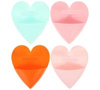 Alipis 4pcs Love Heart Facial Brush for Deep Cleansing and Exfoliation Manual Skin Care Tools for Blackhead Removal Safe for Sensitive Skin Material with Pink and Transparent Colors