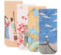 Alipis 4pcs Magnetic Bookmarks Small Lightweight Reading Clips with Unique Landscape Patterns Decorative Page Markers for Books and Journals