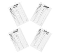 Alipis 4pcs Measurement Ruler Plastic 4 Sheets Scratch Detection Ruler Flaw Detection Chart for Art Fine Details and Size Estimation