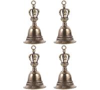 Alipis 4pcs Meditation Clock Ritual Handbell Meal Bells Rustic Jingle Bells Bronze Vintage Handbell Wiccan Altar-Bell Table Bell Copper