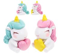Alipis 4pcs Mini Unicorn Resin Figurine for Succulents and Scene Decor