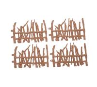 Alipis 4pcs Miniature Garden Fence Panels for Fairy Garden Decoration Lawn Edgings with Realistic Picket Design for Dollhouse Preschool Animal and Mini Landscape Borders