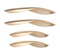 Alipis 4pcs Modern Pearl Gold Drawer Knobs Set for Wardrobe Cabinet Dresser, Includes 96mm and 128mm Pull Handles, Versatile Hardware for Furniture Drawers and Cupboards