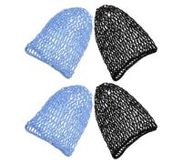 Alipis 4pcs Reusable Elastic Crochet Mesh Hairnet Caps for Women Sleeping Soft Stretchable Bonnet Wraps Nighttime Hair Care Protective Nets for Long Hair