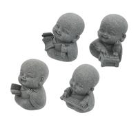 Alipis 4pcs Sandstone Monk Figurines for Fish Tank Accessories Decoration Mini Zen Buddha Statues with Detailed Craftsmanship Japanese Style Aquarium and Office Decor