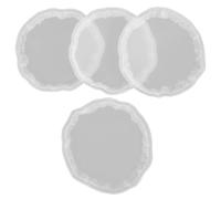 Alipis 4pcs Silicone Resin Coaster Molds Set with Oval and Square Cluster Patterns, DIY Epoxy Casting Molds for Cup Mat Making and Coaster Holder Storage, Suitable for Crafting and Home